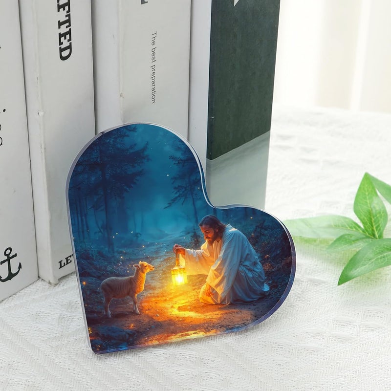 Ploceiny "Christian Appreciation Gifts For Women Plaque - Inspirational Jesus and Lamb Decor, Spiritual Gift for Women, Ideal for Birthdays, Baptism, or Home Decorations, Perfect for Mom, Sister, Friend, or Coworker, Religious Keepsake for Females" (4"x4")D-239 - Image 5